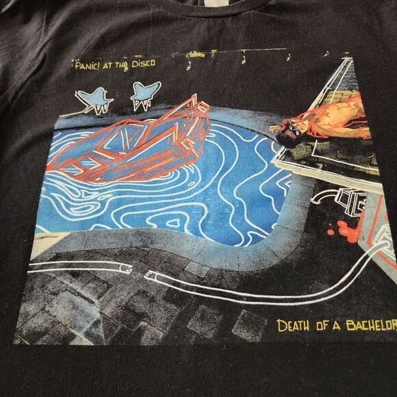 Panic At The Disco Black Tshirt With Graphics Death Of A Bachelor Size M - Picture 2 of 8